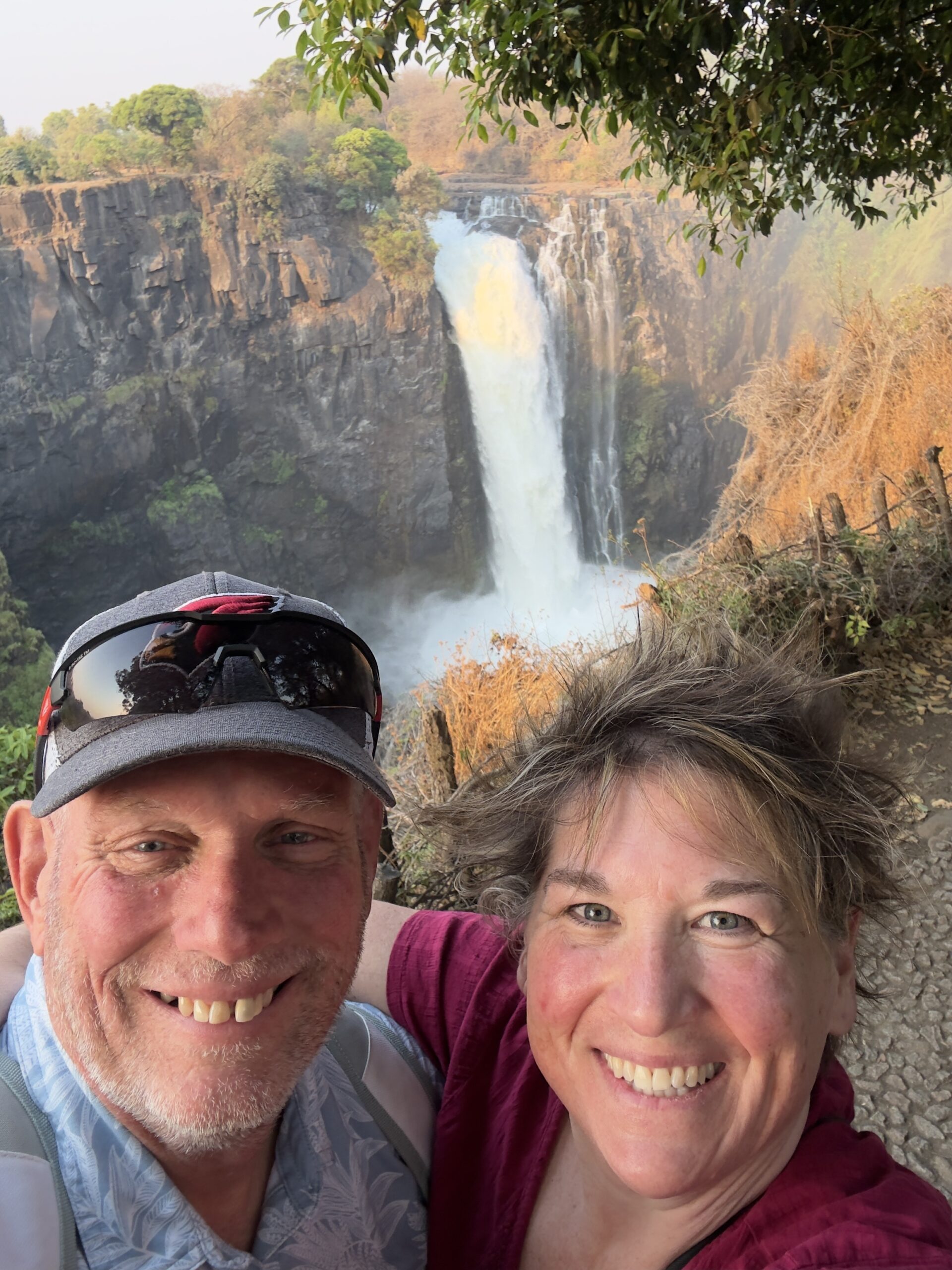 Bill and Elaine at Victoria Falls